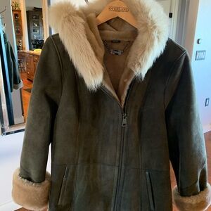 Overland Women's Olive Green Shearling Coat